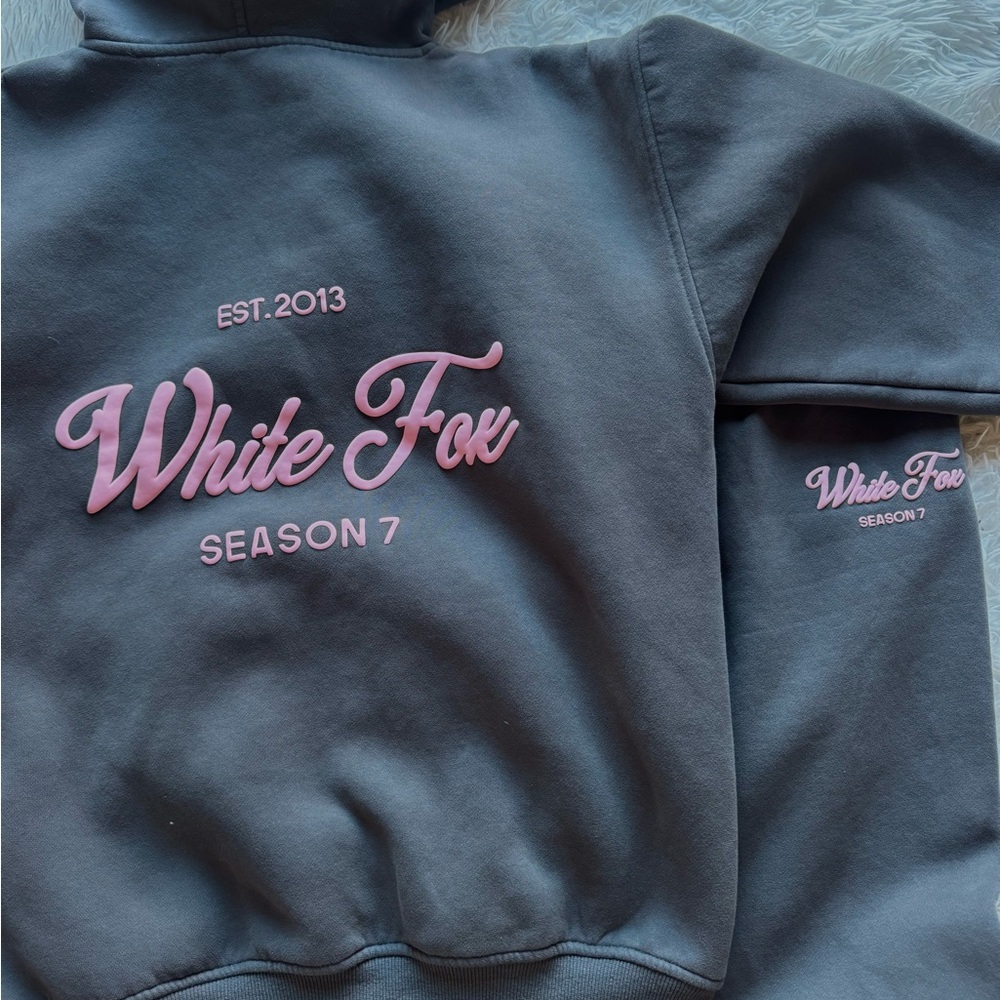White Fox Boutique Gray and Pink Track Pants & Joggers